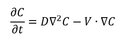 Microfluidics-mixing-Diffusion-converction-equation